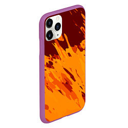 Чехол iPhone 11 Pro матовый Лава - брызги, цвет: 3D-фиолетовый — фото 2