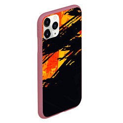 Чехол iPhone 11 Pro матовый Orange and black, цвет: 3D-малиновый — фото 2