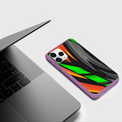 Чехол iPhone 11 Pro матовый Абстракция, цвет: 3D-фиолетовый — фото 2