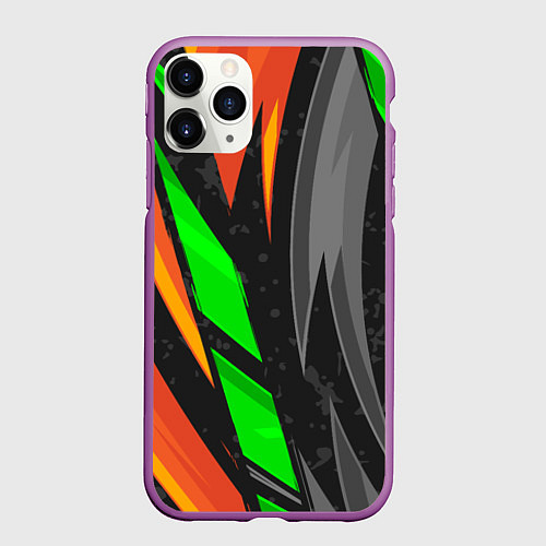 Чехол iPhone 11 Pro матовый Абстракция / 3D-Фиолетовый – фото 1
