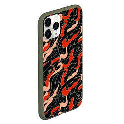 Чехол iPhone 11 Pro матовый Japanese pattern, цвет: 3D-темно-зеленый — фото 2