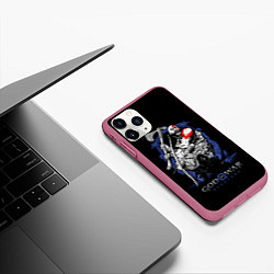 Чехол iPhone 11 Pro матовый Кратос,Атрей и Тор GoW Ragnarok, цвет: 3D-малиновый — фото 2