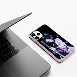 Чехол iPhone 11 Pro матовый Шинобу Кочо с клинком - demon slayer, цвет: 3D-розовый — фото 2