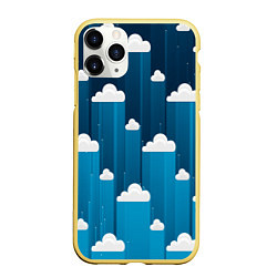 Чехол iPhone 11 Pro матовый Night clouds, цвет: 3D-желтый