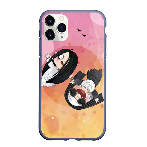 Чехол iPhone 11 Pro матовый HALLOWEEN ХЭЛЛУИН / 3D-Серый – фото 1