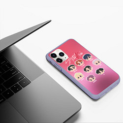 Чехол iPhone 11 Pro матовый Chibi Stray Kids, цвет: 3D-светло-сиреневый — фото 2