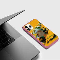 Чехол iPhone 11 Pro матовый Ребекка из Киберпанка, цвет: 3D-малиновый — фото 2