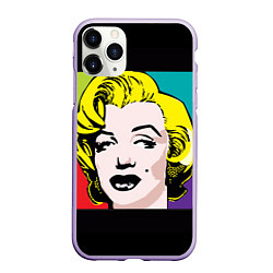 Чехол iPhone 11 Pro матовый Ретро портрет Мэрилин Монро, цвет: 3D-светло-сиреневый