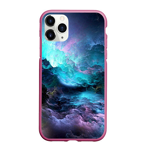 Чехол iPhone 11 Pro матовый Спящий космос / 3D-Малиновый – фото 1