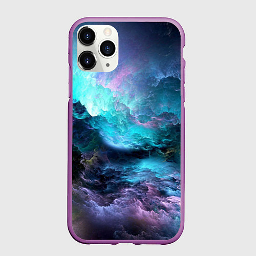 Чехол iPhone 11 Pro матовый Спящий космос / 3D-Фиолетовый – фото 1