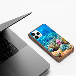 Чехол iPhone 11 Pro матовый Дно морское, цвет: 3D-коричневый — фото 2