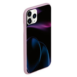 Чехол iPhone 11 Pro матовый Абстрактные фиолетовые волны, цвет: 3D-розовый — фото 2