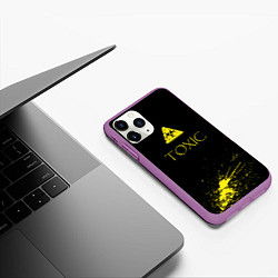 Чехол iPhone 11 Pro матовый TOXIC - Биологическая опасность, цвет: 3D-фиолетовый — фото 2