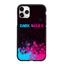 Чехол iPhone 11 Pro матовый Dark Souls - neon gradient: символ сверху, цвет: 3D-черный