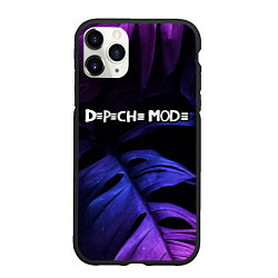 Чехол iPhone 11 Pro матовый Depeche Mode neon monstera