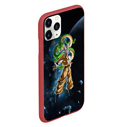 Чехол iPhone 11 Pro матовый Dragon Ball - Space - Son Goku, цвет: 3D-красный — фото 2