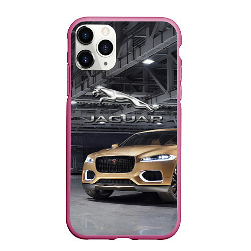 Чехол iPhone 11 Pro матовый Jaguar - зачётное точило! / 3D-Малиновый – фото 1