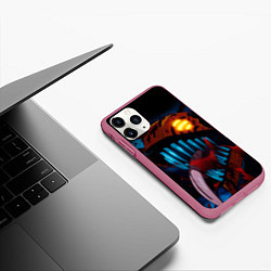 Чехол iPhone 11 Pro матовый Ярость человека бензопилы - Дэнджи, цвет: 3D-малиновый — фото 2