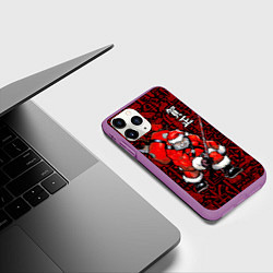 Чехол iPhone 11 Pro матовый Santa Claus Samurai, цвет: 3D-фиолетовый — фото 2