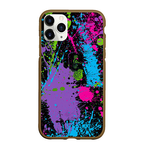 Чехол iPhone 11 Pro матовый Для граффити - абстрактные брызги / 3D-Коричневый – фото 1