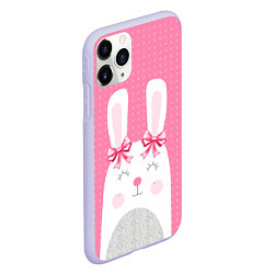 Чехол iPhone 11 Pro матовый Миссис кролик, цвет: 3D-светло-сиреневый — фото 2