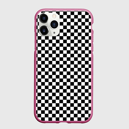 Чехол iPhone 11 Pro матовый Шахматное пано / 3D-Малиновый – фото 1