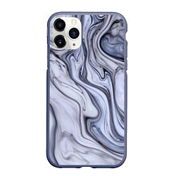 Чехол iPhone 11 Pro матовый Чёрная акварель, цвет: 3D-серый
