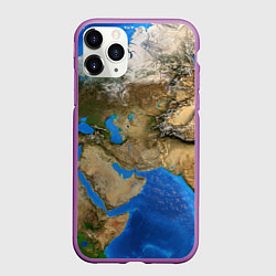 Чехол iPhone 11 Pro матовый Земля с высоты, цвет: 3D-фиолетовый