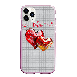 Чехол iPhone 11 Pro матовый Love - сердечки