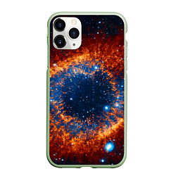 Чехол iPhone 11 Pro матовый Космическое галактическое око, цвет: 3D-салатовый