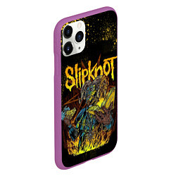 Чехол iPhone 11 Pro матовый Slipknot Yellow Monster, цвет: 3D-фиолетовый — фото 2