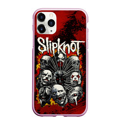 Чехол iPhone 11 Pro матовый Slipknot rock, цвет: 3D-розовый