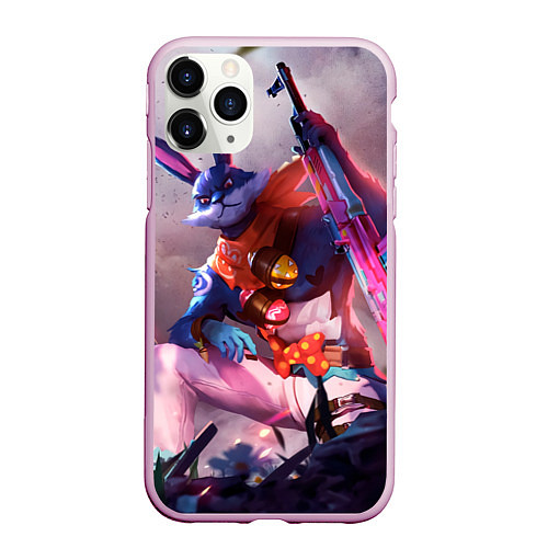 Чехол iPhone 11 Pro матовый Free Fire - Кролик / 3D-Розовый – фото 1
