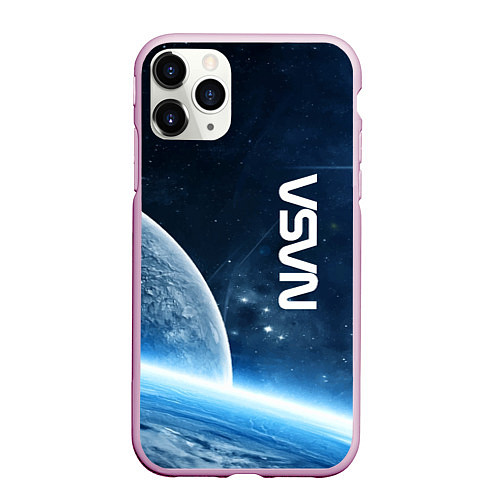 Чехол iPhone 11 Pro матовый Космическое пространство - NASA / 3D-Розовый – фото 1