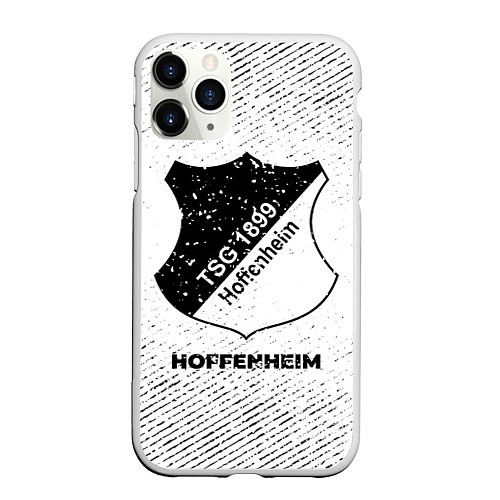 Чехол iPhone 11 Pro матовый Hoffenheim с потертостями на светлом фоне / 3D-Белый – фото 1
