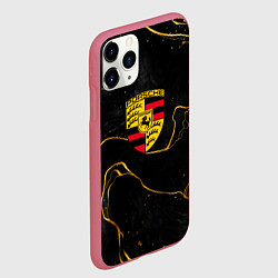 Чехол iPhone 11 Pro матовый Gold Porsche, цвет: 3D-малиновый — фото 2