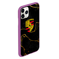 Чехол iPhone 11 Pro матовый Gold Porsche, цвет: 3D-фиолетовый — фото 2