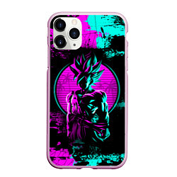 Чехол iPhone 11 Pro матовый Неоновый гоку блэк, цвет: 3D-розовый
