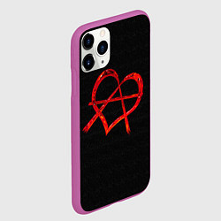 Чехол iPhone 11 Pro матовый Сердце анархиста, цвет: 3D-фиолетовый — фото 2