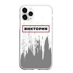 Чехол iPhone 11 Pro матовый Виктория - в красной рамке на светлом