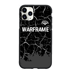 Чехол iPhone 11 Pro матовый Warframe glitch на темном фоне: символ сверху, цвет: 3D-черный