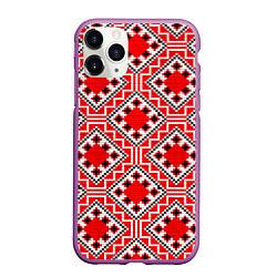Чехол iPhone 11 Pro матовый Белорусская вышивка - орнамент