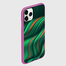 Чехол iPhone 11 Pro матовый Абстрактные объёмные полосы, цвет: 3D-фиолетовый — фото 2