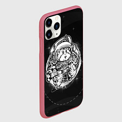 Чехол iPhone 11 Pro матовый Хомяк в космосе, цвет: 3D-малиновый — фото 2
