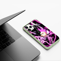 Чехол iPhone 11 Pro матовый Драгон Бол Гоку Блек Dragon Ball, цвет: 3D-салатовый — фото 2
