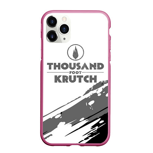 Чехол iPhone 11 Pro матовый Thousand Foot Krutch логотип / 3D-Малиновый – фото 1