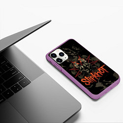 Чехол iPhone 11 Pro матовый Slipknot dark satan, цвет: 3D-фиолетовый — фото 2