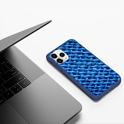 Чехол iPhone 11 Pro матовый Грубая вязка - Fashion 2099, цвет: 3D-тёмно-синий — фото 2