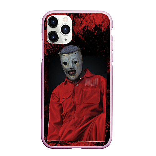 Чехол iPhone 11 Pro матовый Slipknot red & black / 3D-Розовый – фото 1