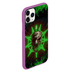 Чехол iPhone 11 Pro матовый Slipknot green star, цвет: 3D-фиолетовый — фото 2